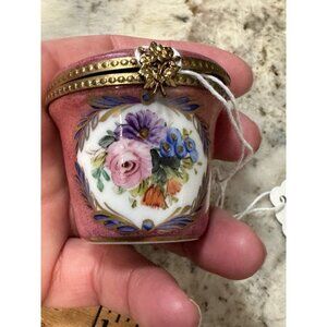 VTG Limoges  Bein 1a La Mein Hand Painted Limited Edition Trinket Ring Pill Box